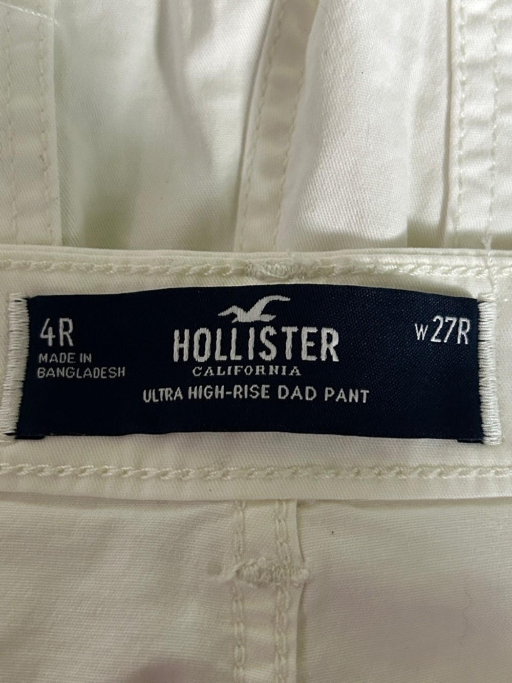 Hollister Ultra High Rise Dad Cargo Pants Cream 4R - Picture 4 of 10